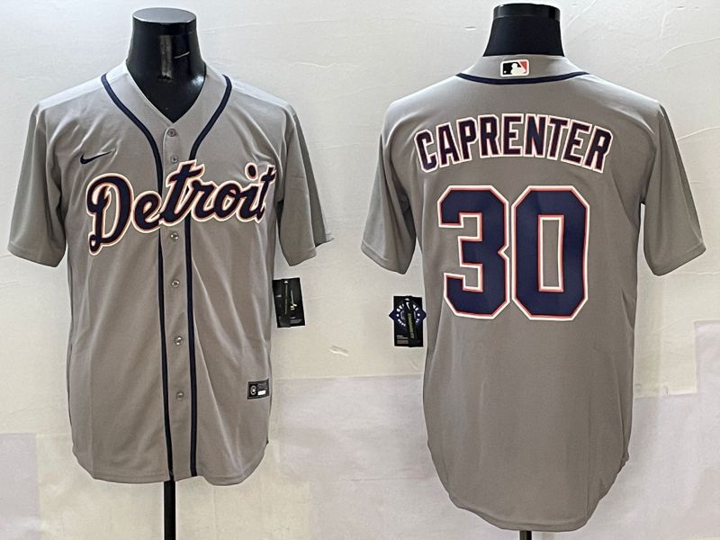 Men Detroit Tigers 30 Caprenter Grey Game Nike 2025 MLB Jersey style 507